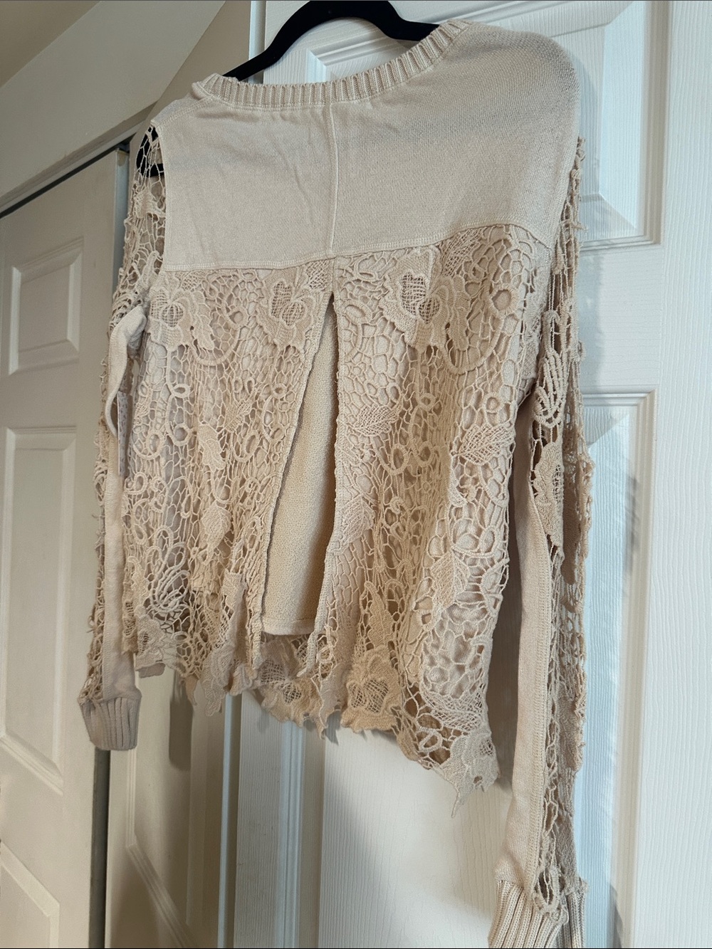 Free People Champagne Crochet Lace Top - Picture 3 of 3